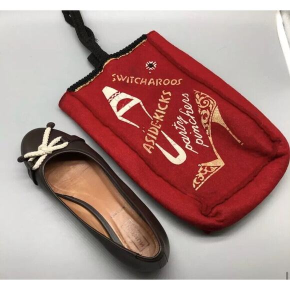 Vintage 1960s red felt Switcharoos Aside-kick‎ Party Pinchers shoe storage bag - Picture 6 of 8